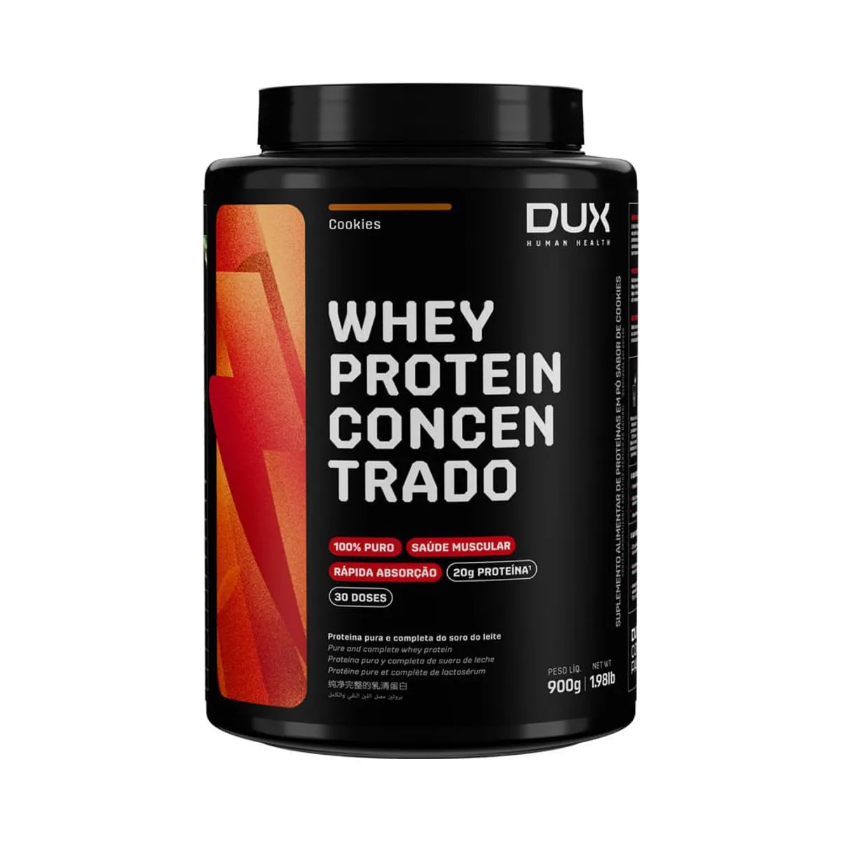 WHEY PROTEIN CONCENTRADO - POTE 900G - Sabor Torta de Limão - Pote 900g