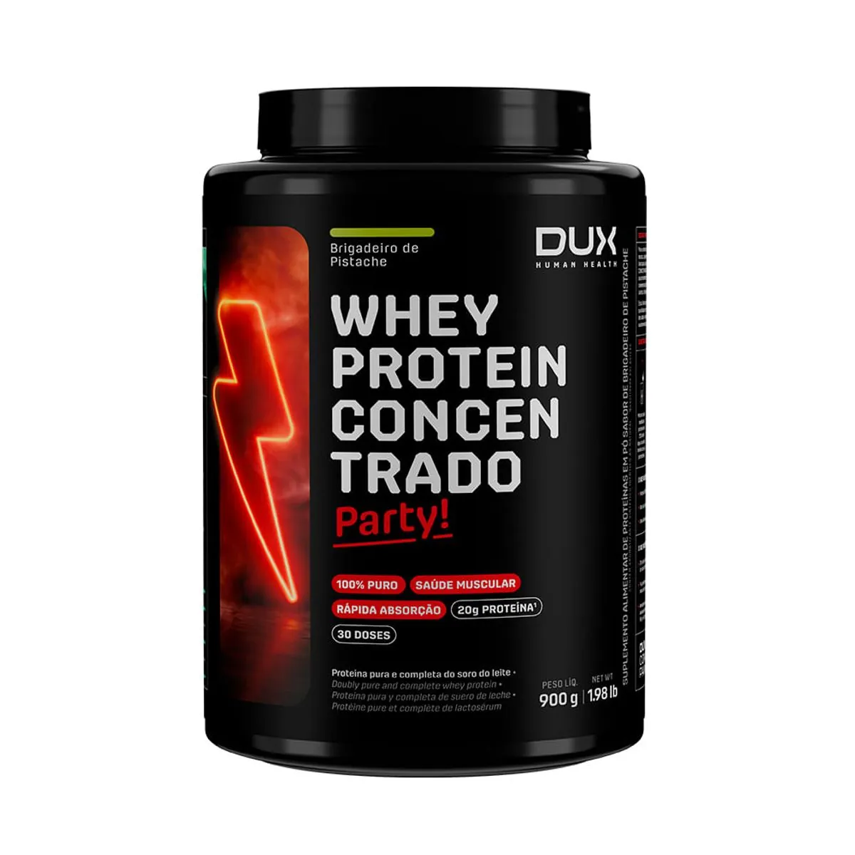 WHEY PROTEIN CONCENTRADO PARTY! - POTE 900G - Sabor Brigadeiro de Pistache