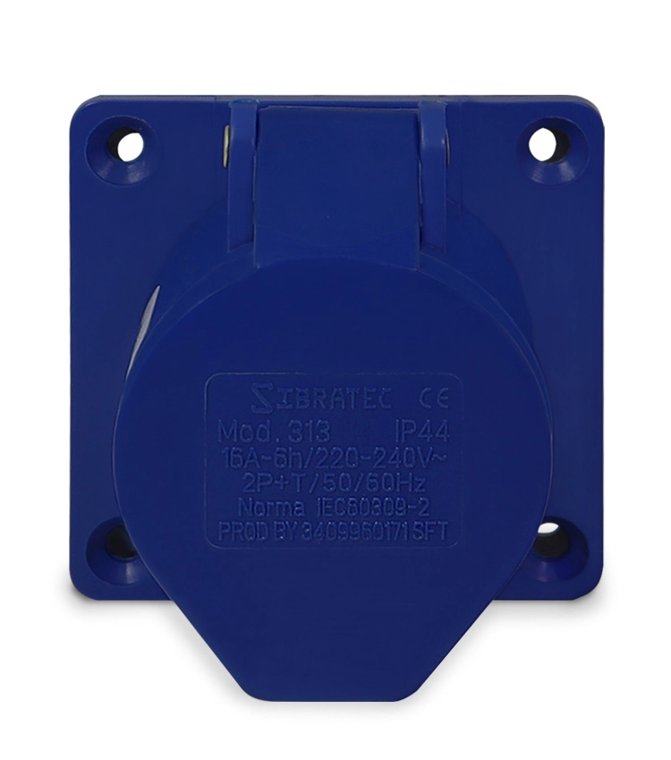 Tomada De Embutir 3p+t 9h 220vca 32a Azul Ip44 - Elitek