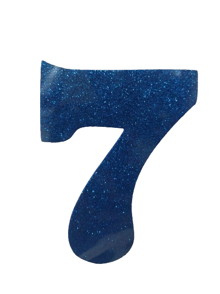 Numero Eva Glitter 7 Azul Royal