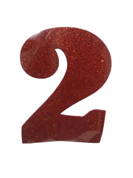 Numero Eva Glitter 2 Vermelho
