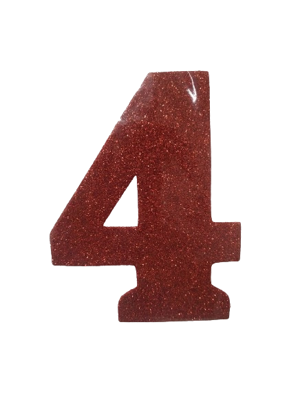 Numero Eva Glitter 4 Vermelho