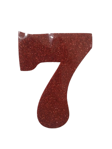 Numero Eva Glitter 7 Vermelho
