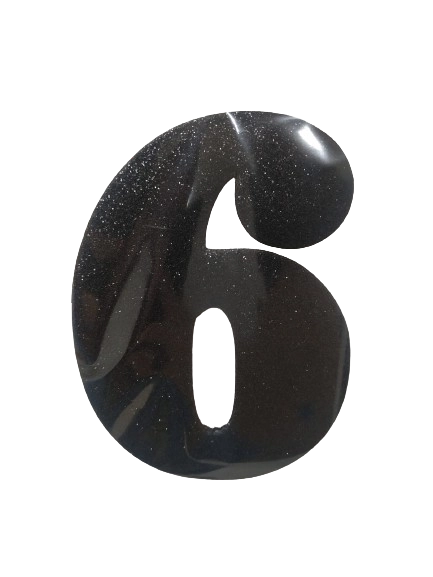 Numero Eva Glitter 6 Preto