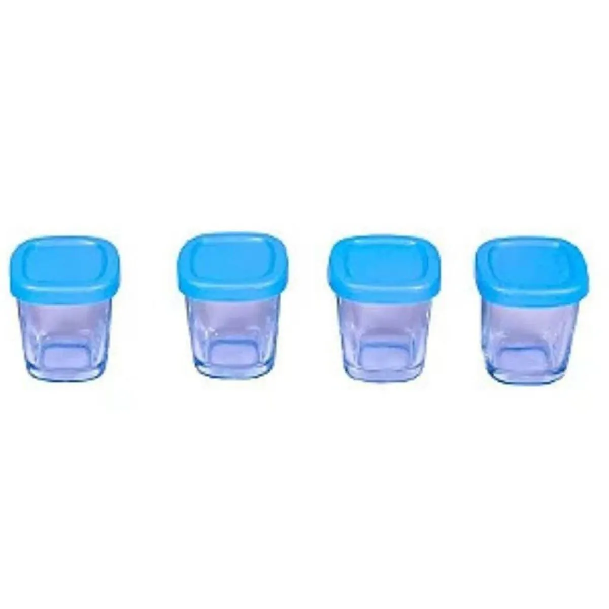 Pote Vidro Para Leite Materno Azul - 4 Unidades - Clingo