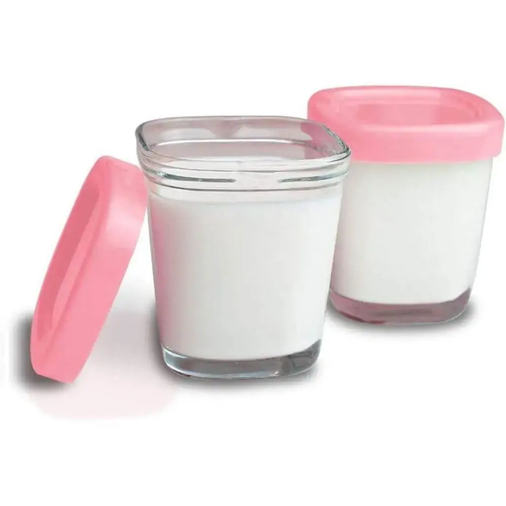 Pote Vidro Para Leite Materno Rosa - 4 Unidades - Clingo
