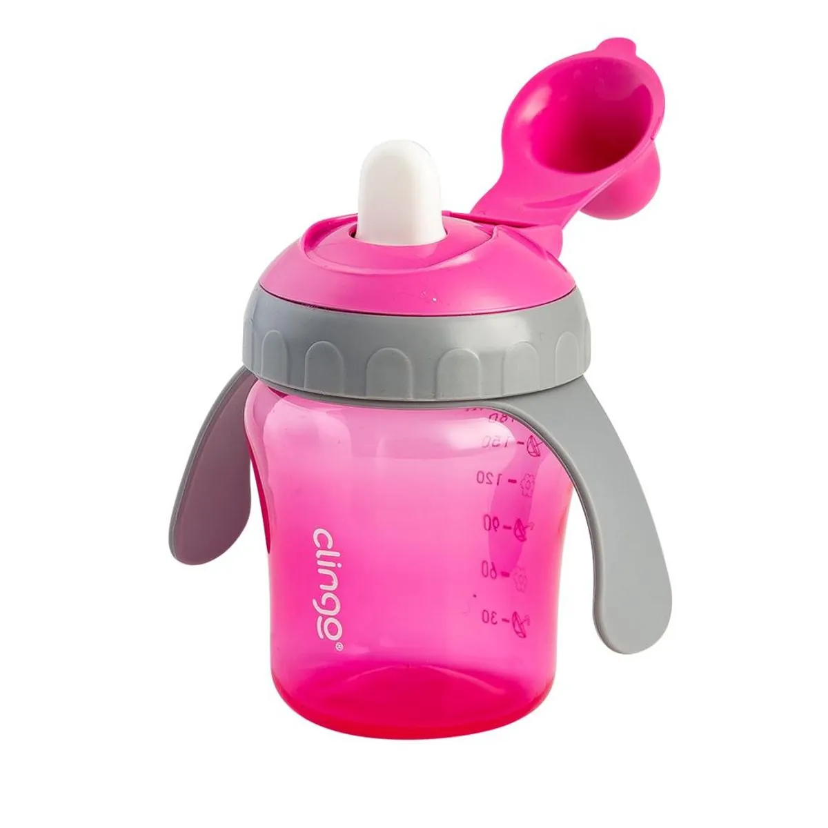 Copo Treinamento com Tampa Colors Rosa - Clingo