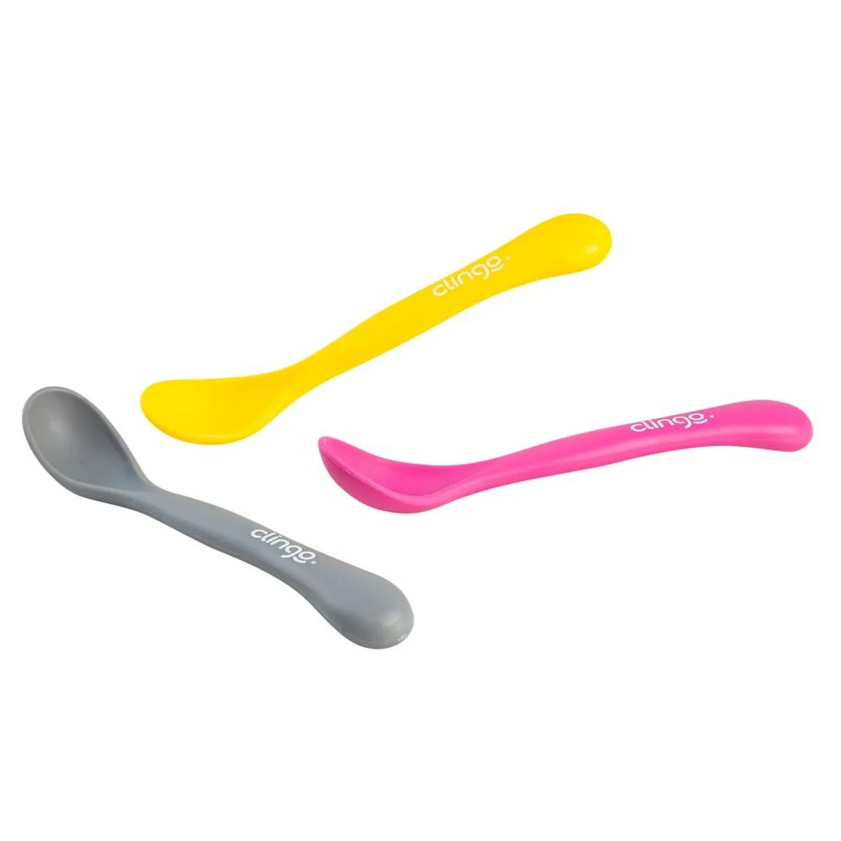 Kit 3 Unid Colheres Colors Cinza Rosa e Amarelo - Clingo