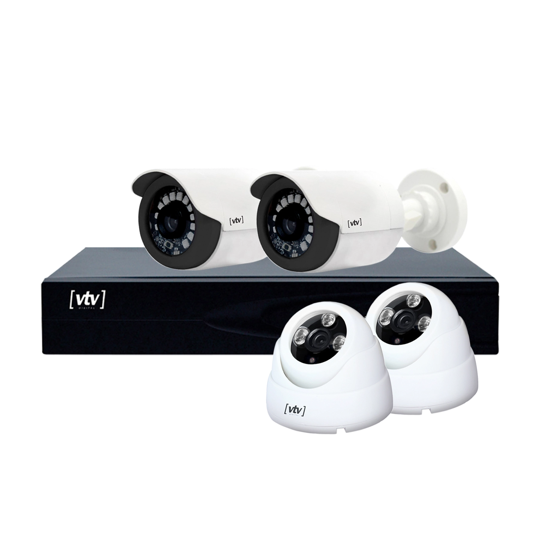 Kit de Monitoramento DVR AHD 8 Canais HD 500GB 4 Câmeras VTV