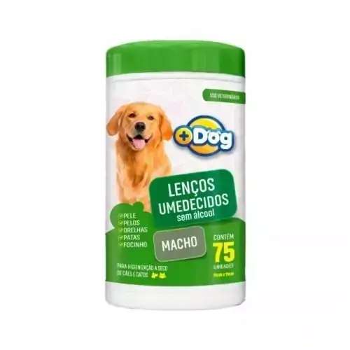 Lenço Umedecido Macho sem álcool Mais Dog c/ 75
