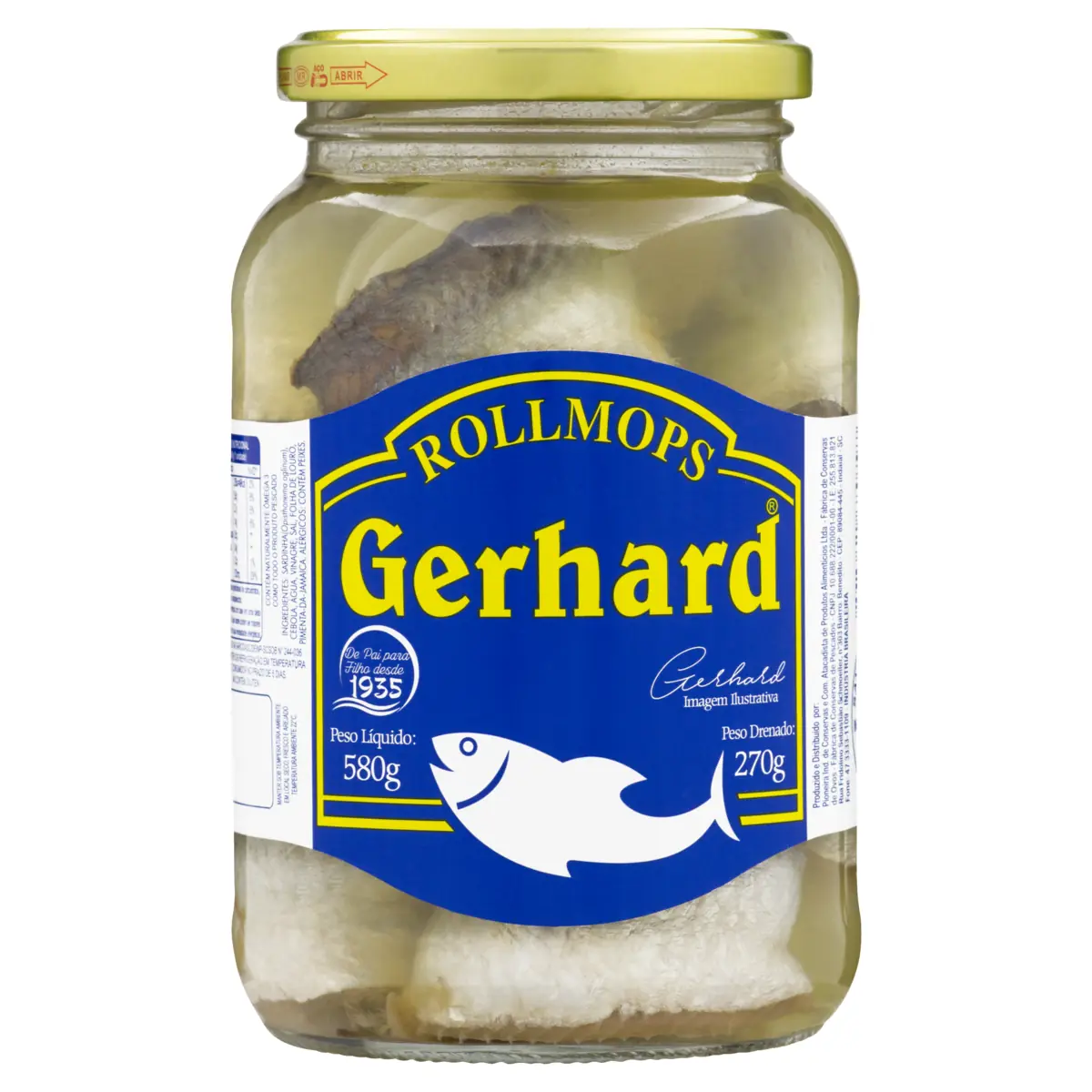 Rollmops Em Conserva Gerhard Vidro 270g