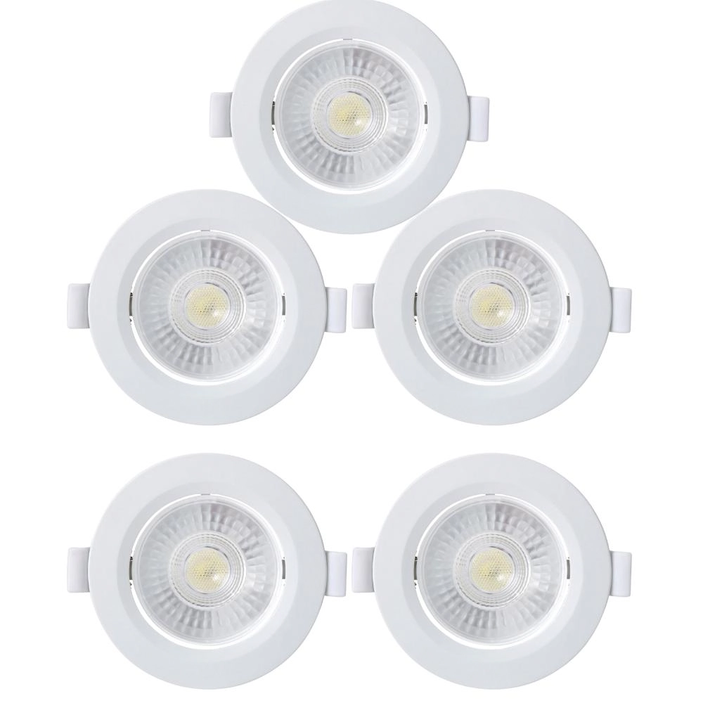 Kit 5 Spot Embutir Taschibra Alltop Redondo Led 5w 3000k
