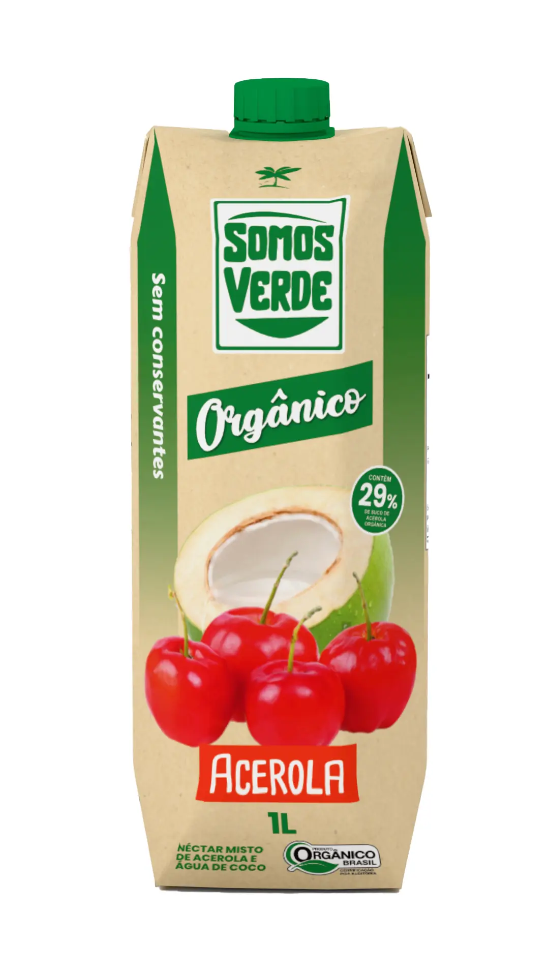 Nectar Misto Organico Somos Verde Agua De Coco 1lt Acerola