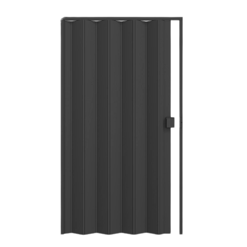Porta Sanfonada Lisa de Plástico PVC Preta com fechadura 2,10x1,22m Permatti