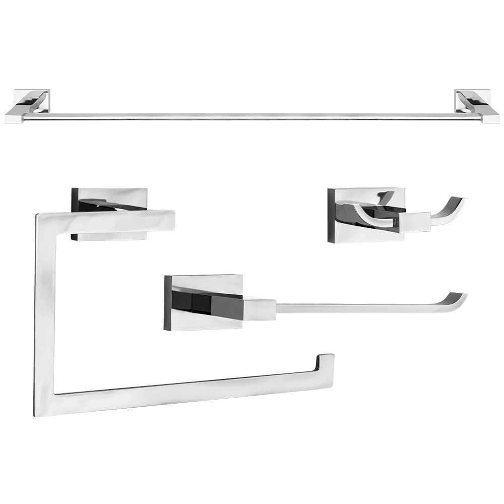 Kit De Acessórios Para Banheiro (mondrian Cromado)