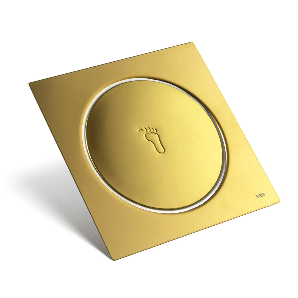 Ralo Click Inteligente De Banheiro 15x15 Cm (inox Dourado)