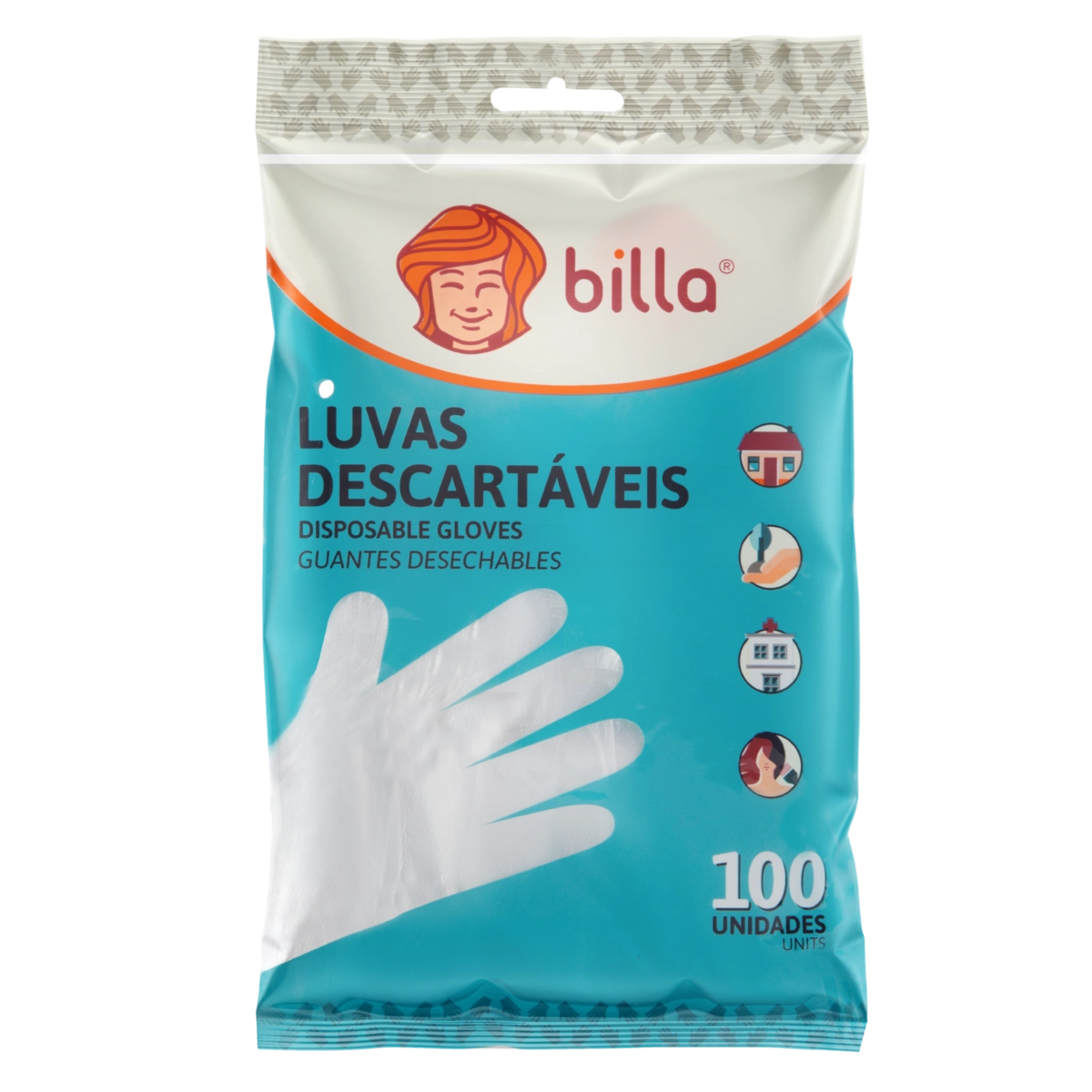 Luva Descartável Billa 100 Unidades