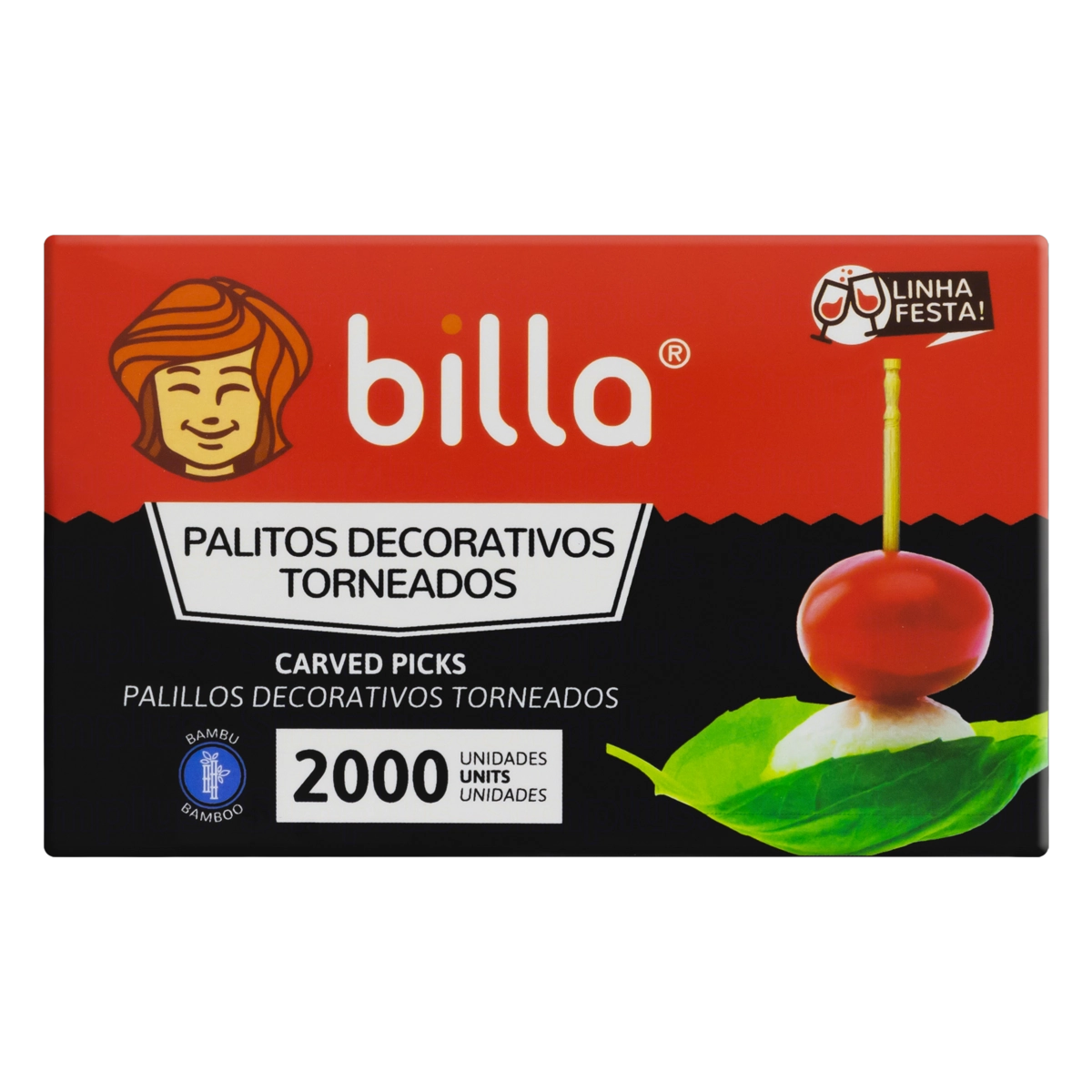 Palito Bambu Torneado Billa Festa Caixa 2000 Unidades