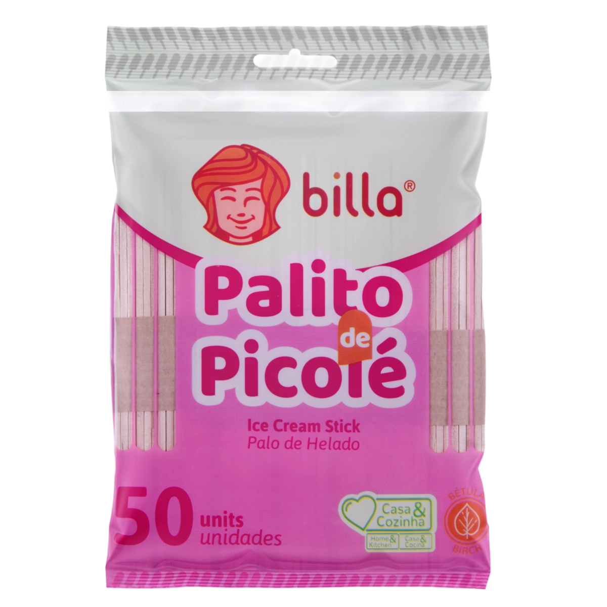 Palito De Picolé Billa 50 Unidades