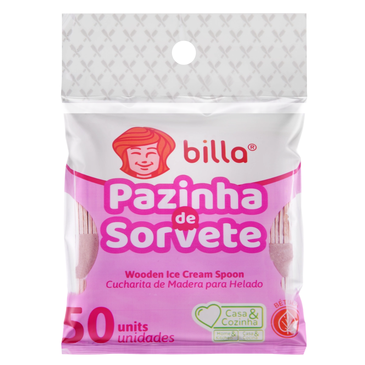 Pazinha De Sorvete Billa 50 Unidades