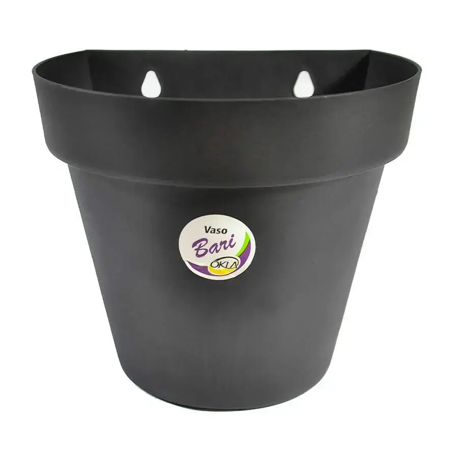 Vaso Parede Bari 25x19,5x21,5cm Preto