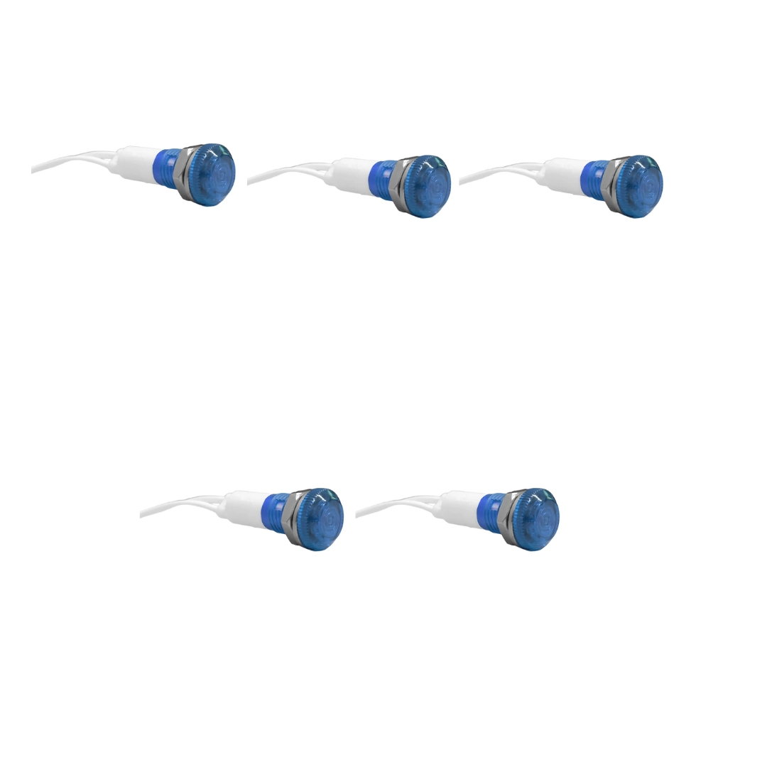 Kit 5 Sinaleiro 9mm Azul 24v Lukma