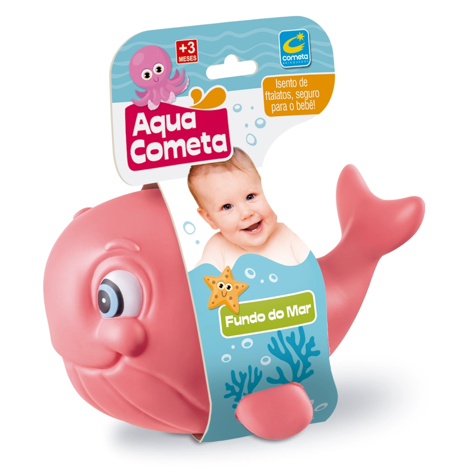 Baleia Baby Fundo Mar Rosa 233 Cometa