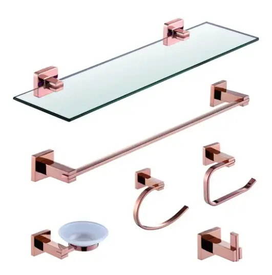 Kit Acessorio Banheiro Sofia Rose Inox 6 Pcs 903690901 Mvx