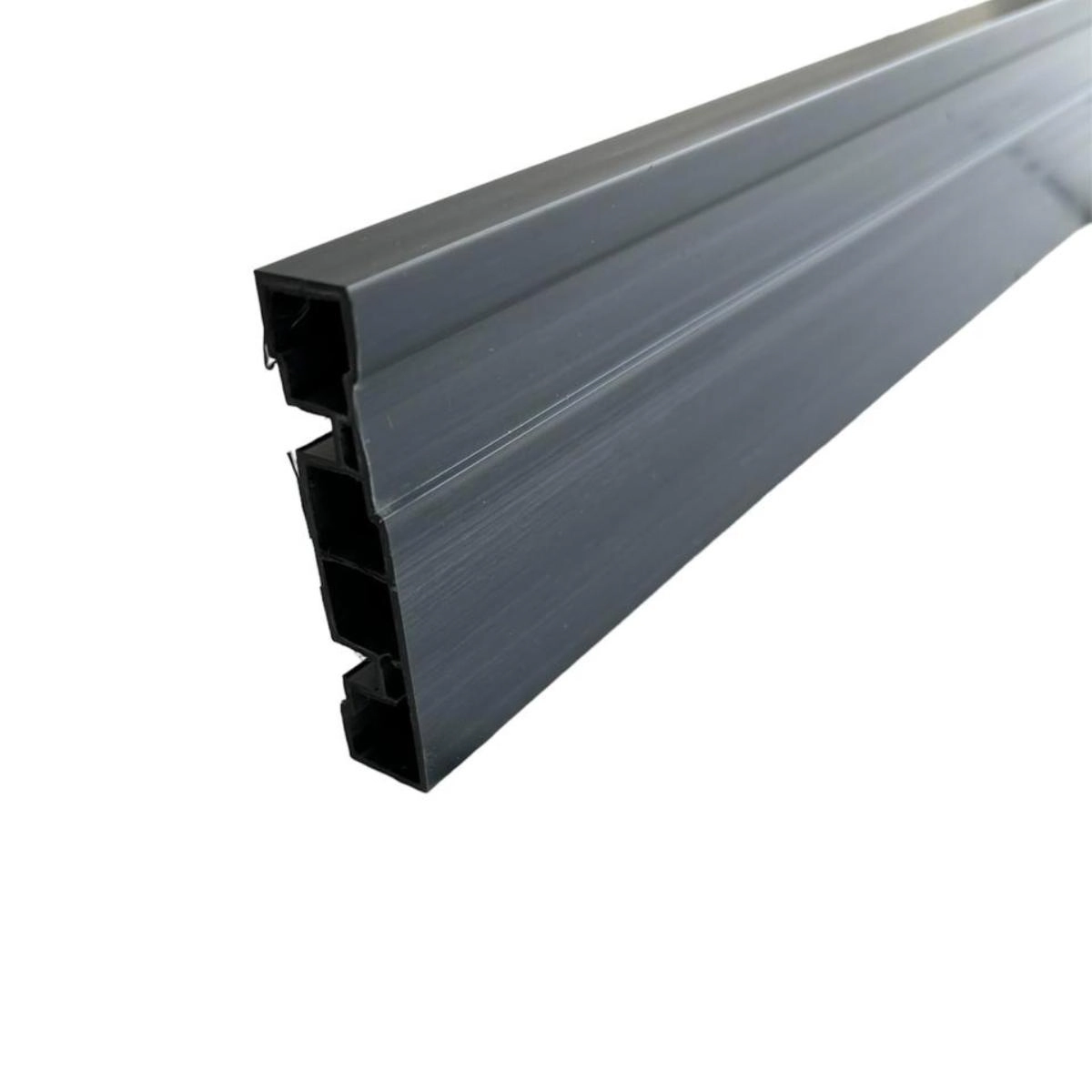 Rodapé De Pvc Cinza 7cm Barra De 2 Metros Real Pvc