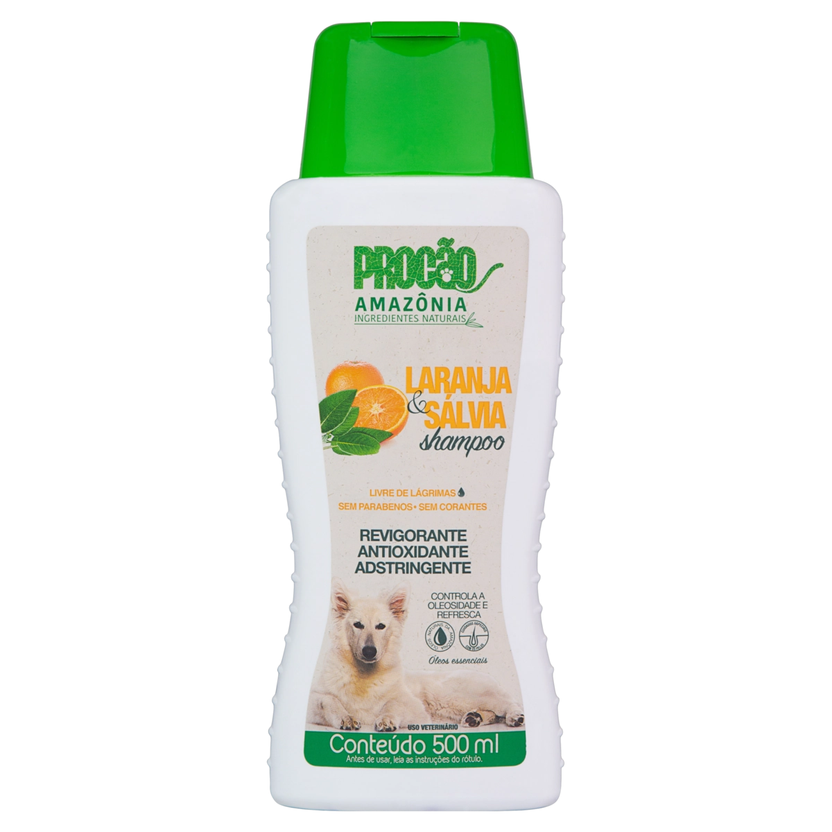 Shampoo Para Cães E Gatos Laranja Sálvia Procão Amazônia Ingredientes Naturais Frasco 500ml