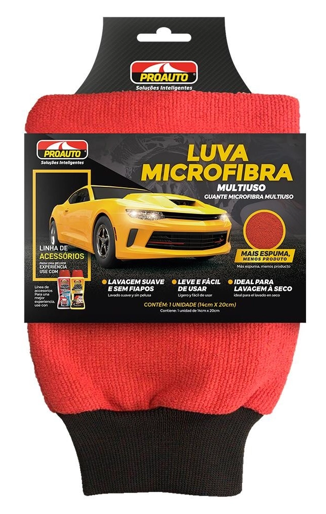 Luva Multiuso Microfibra Proauto 14cm X 20cm