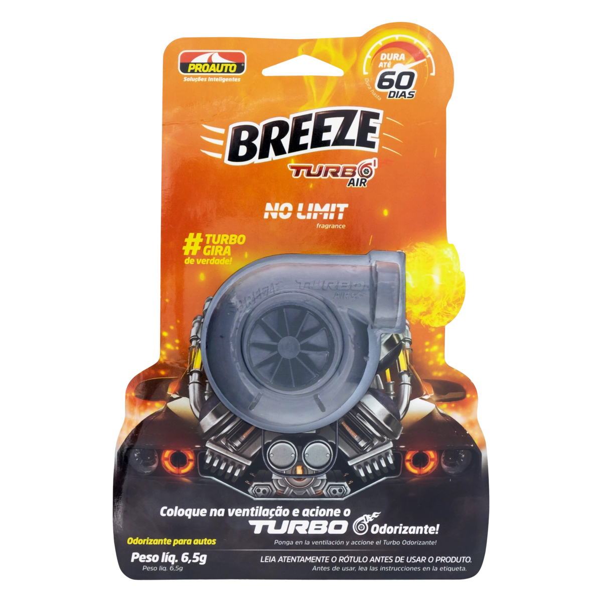 Odorizador Automotivo No Limit Proauto Breeze Turbo Air Blister 6,5g