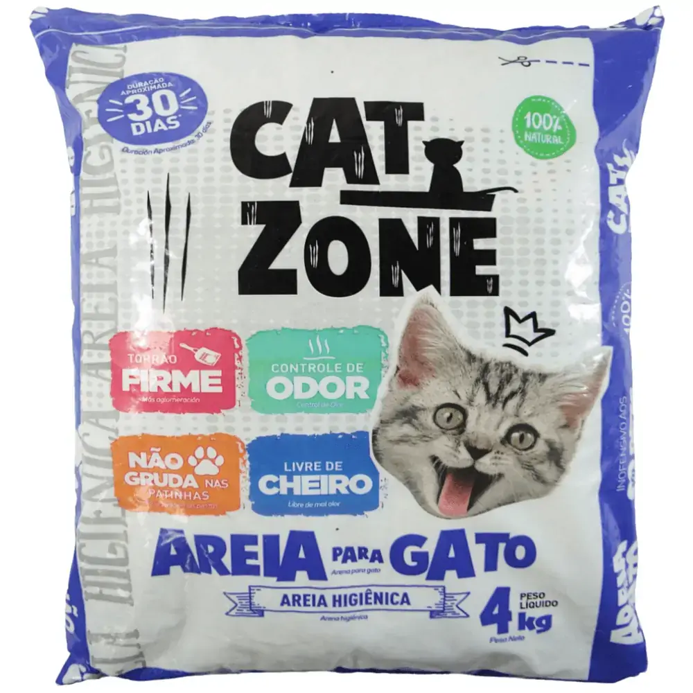 Areia Higiênica Para Gatos Cat Zone Pacote 4kg