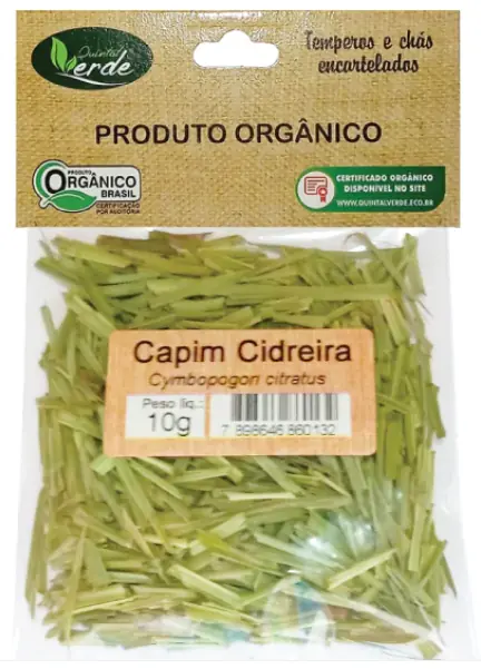 Cha Capim Cidreira Org 10g Quintal Verde