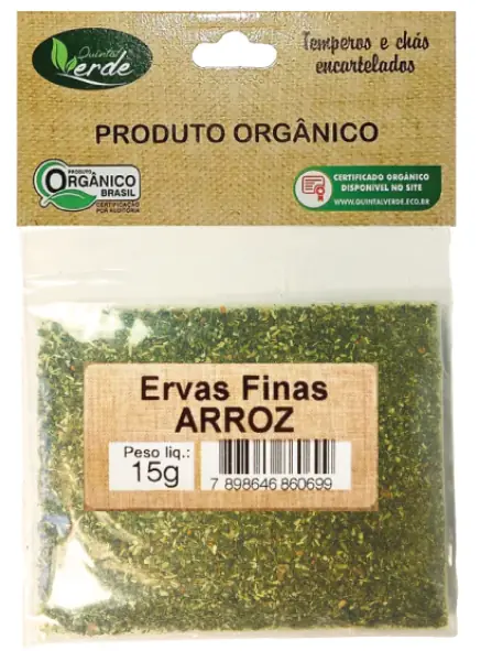 Ervas Finas Arroz Orgânico Quintal Verde 15g