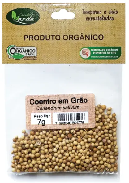 Org Coentro Em Grao Quintal Verde 7g