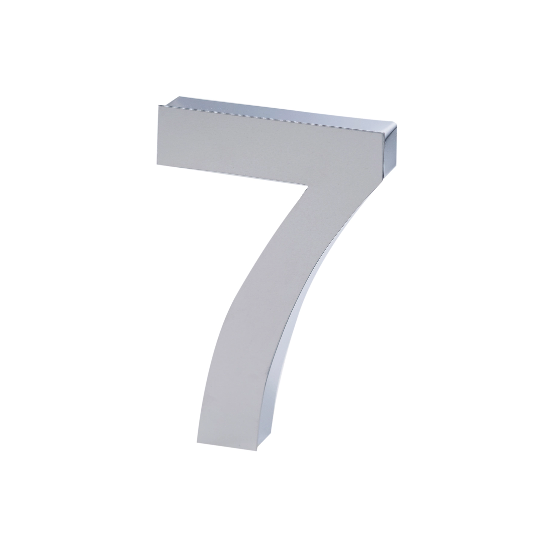 Número Casa "7" 15cm Parafusar Inox Prata