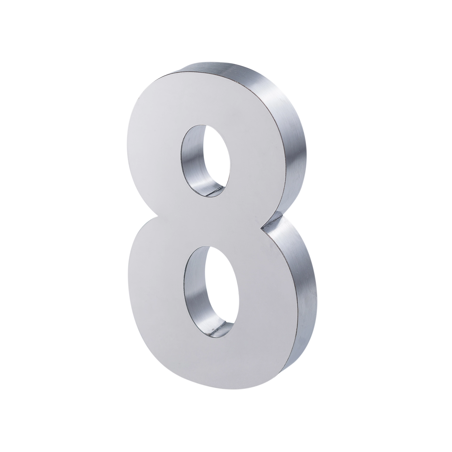 Número Casa "8" 15cm Parafusar Inox Prata
