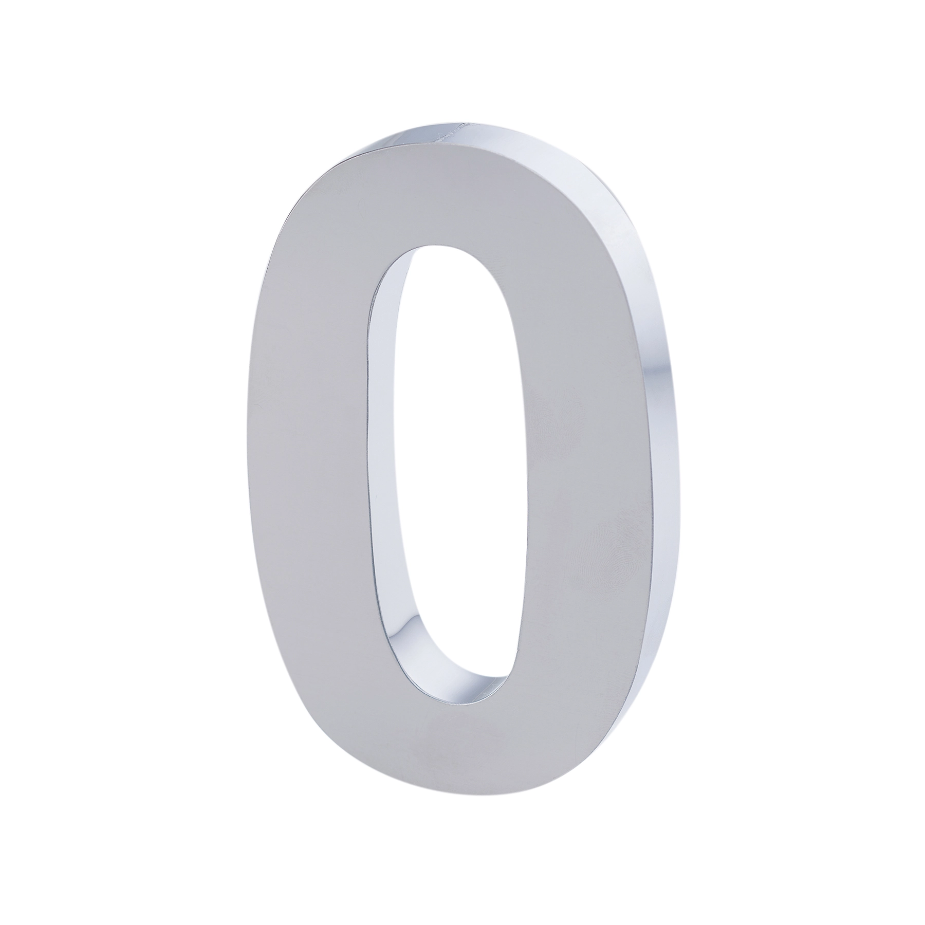 Número Casa "0" 15cm Parafusar Inox Prata
