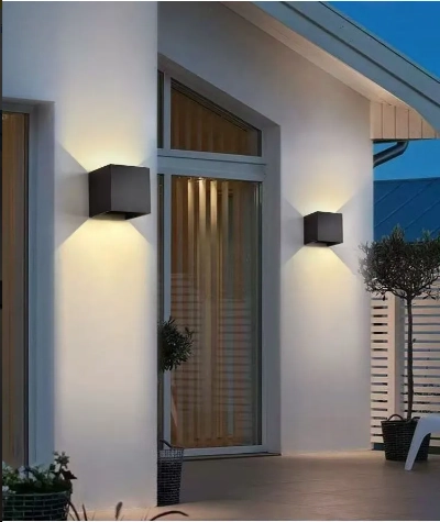 Kit 2 Arandelas Ip65 Interno Externo 3000k Feixes Ajustáveis Bivolt Preto Fosco
