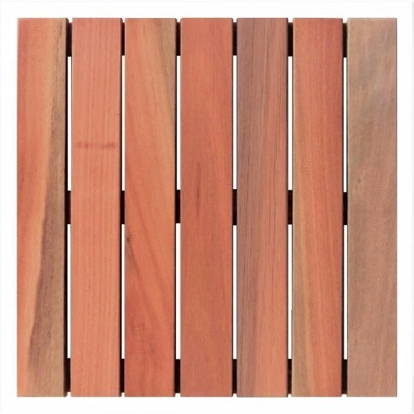 Deck Em Placa De Madeira Modular Base Madeira 50x50cm Madersilva Natural