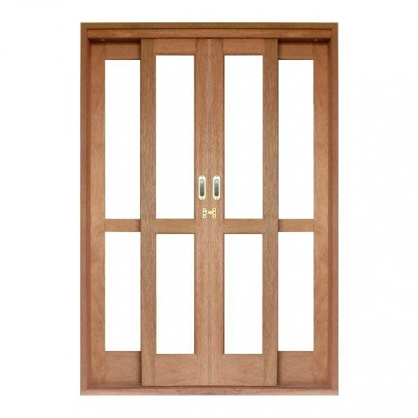 Porta De Correr Panorâmico 4 Folhas Cedro Arana 215cmx180cmx14cm Madersilva