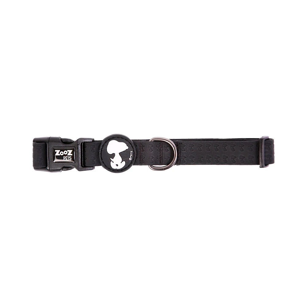 Coleira Neoprene Snoopy Black Tamanho P