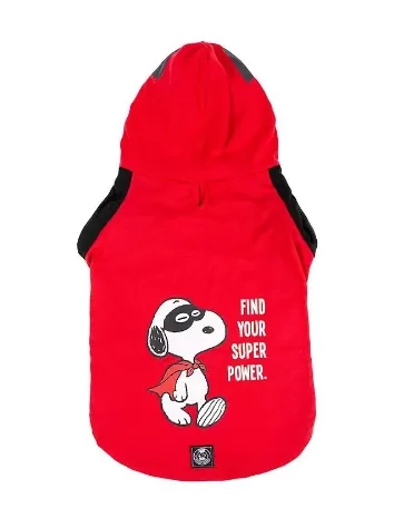 Camiseta Manga Longa C/ Capuz Snoopy Hero Vermelho P