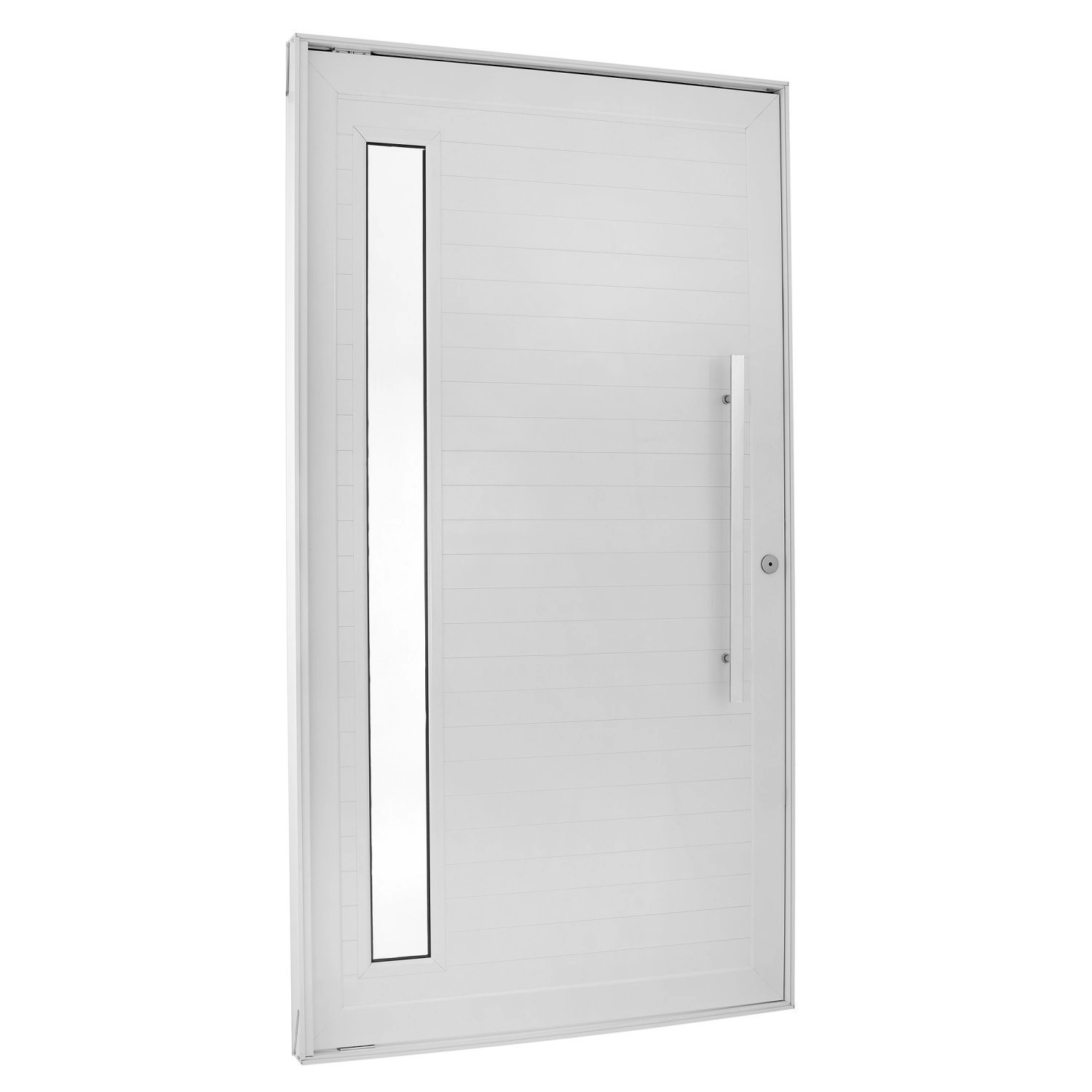 Porta Lambril Pivotante Com Puxador E Visor Topsul 220x100cm Esquadrisul Abertura Direita Branco