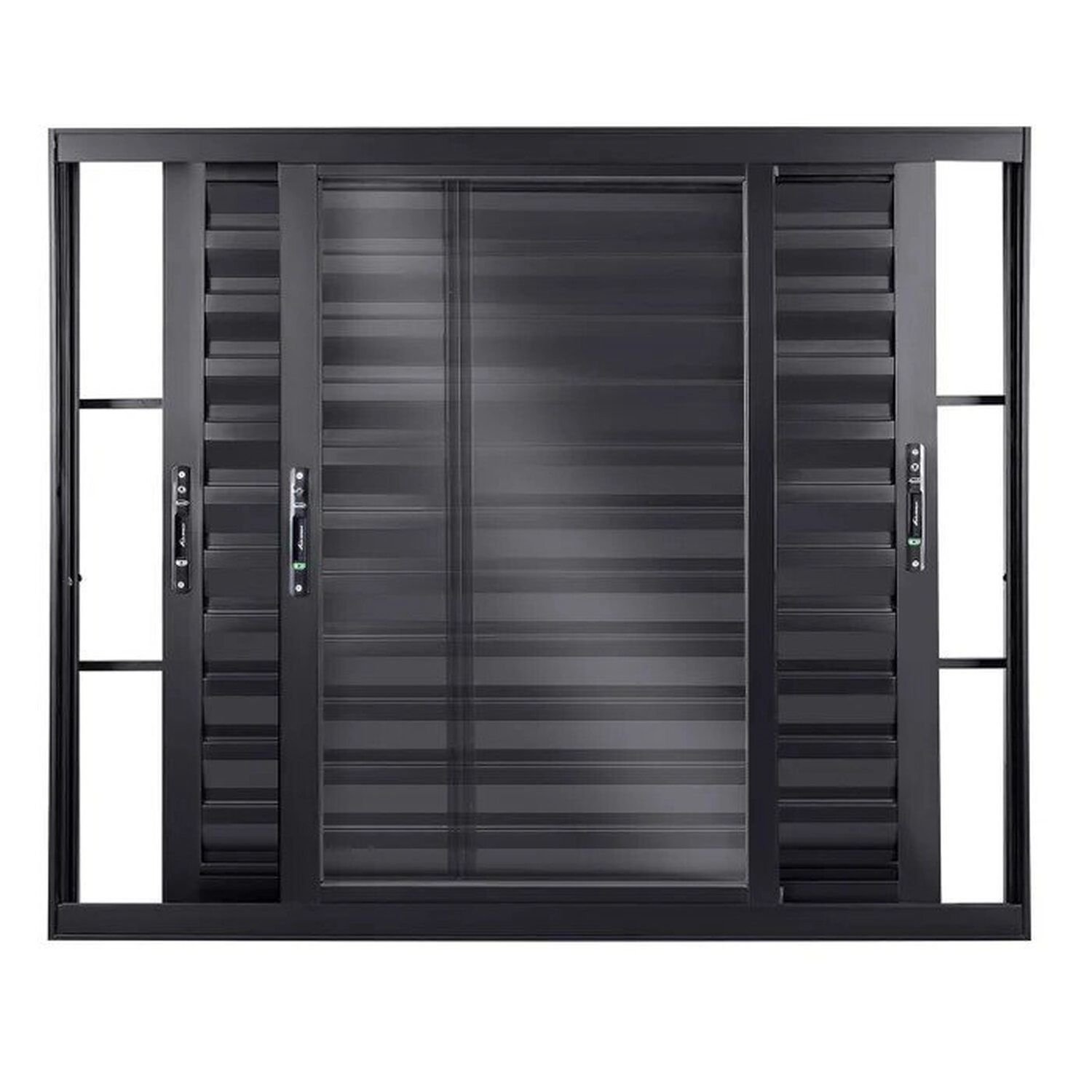 Janela Veneziana De Aluminio De Correr 100x100cm 3 Folhas Topsul Esquadrisul Preto