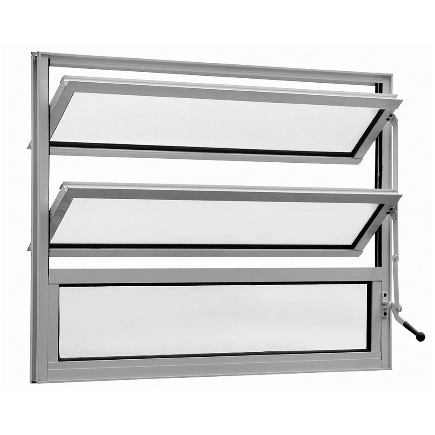 Janela Basculante 1 Secção Central Topsul Vidro Mini Boreal 60x80cm Esquadrisul Branco