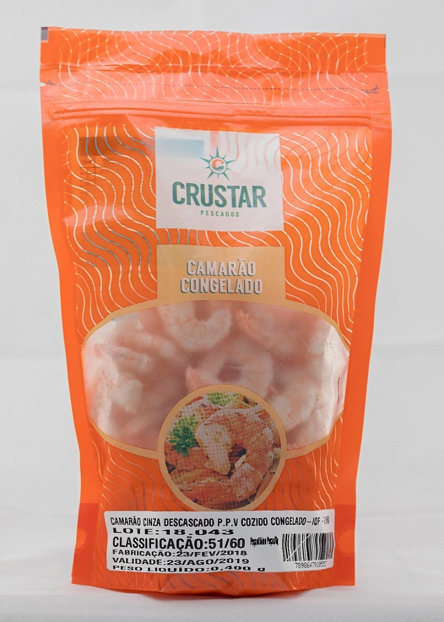 Camarao Congelado Descascado Iqf Cozido 51/60 Crustar 400g