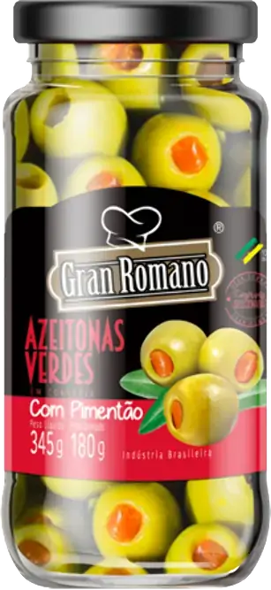 Azeitona Verde Gran Romano C/pim. 180g