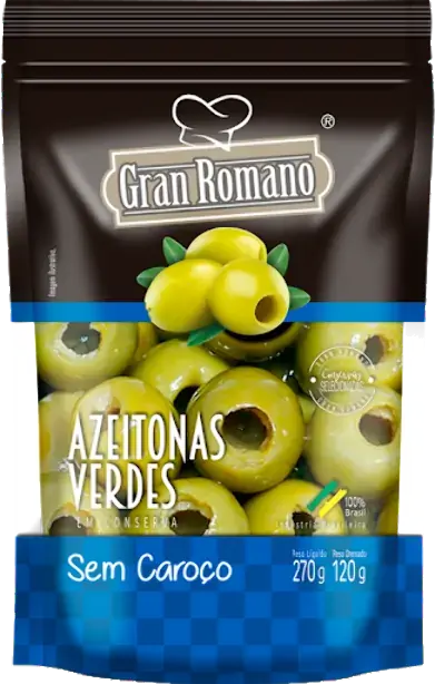 Azeitona Verde Gran Romano S/c 120g Sachet